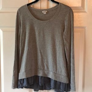 Splendid long sleeve top with denim